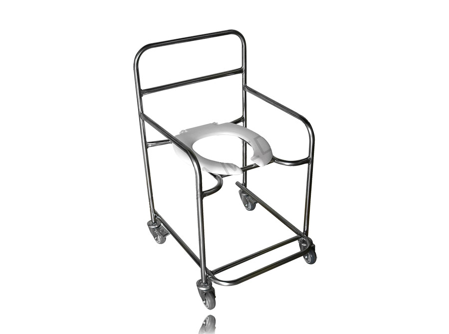 Cadeira de Banho Obeso Inoxidável c/RDZ3 Galvanizados Freios